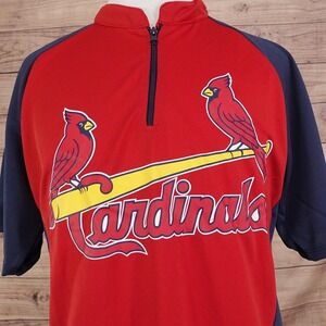 St Louis Cardinals Shirt XL Red Blue MLB Baseball 1/4 Zip Pullover SGA Giveaway